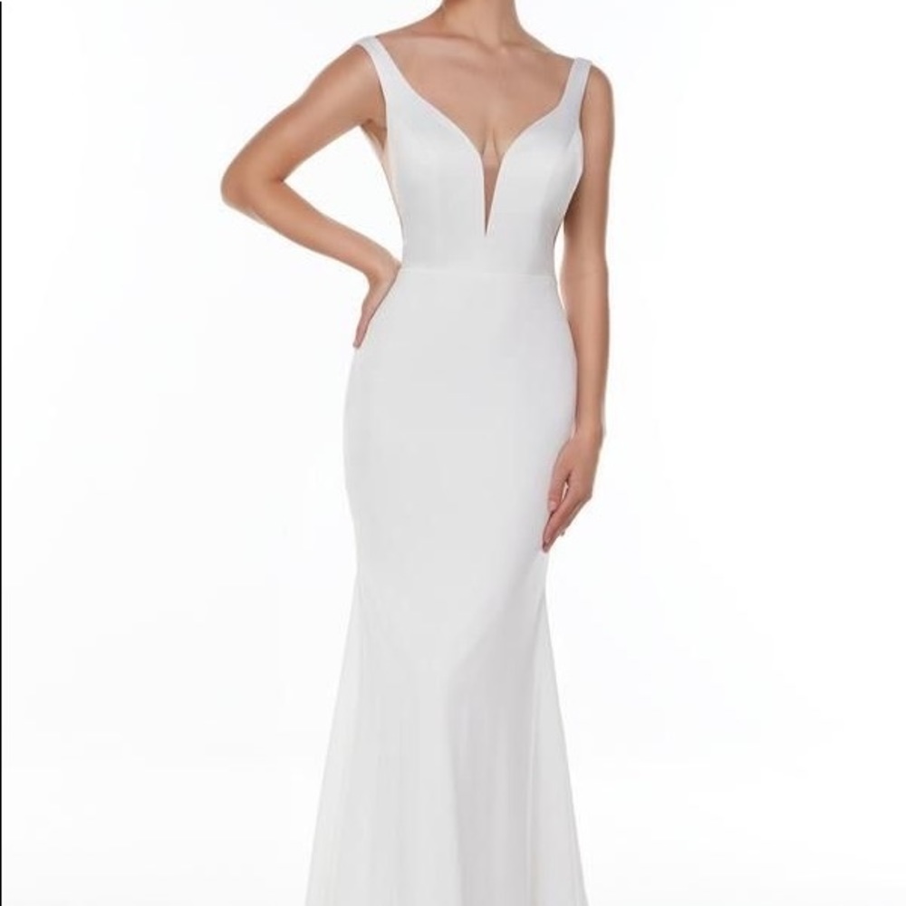 Elegant V-Neck Plunge Wedding Gown